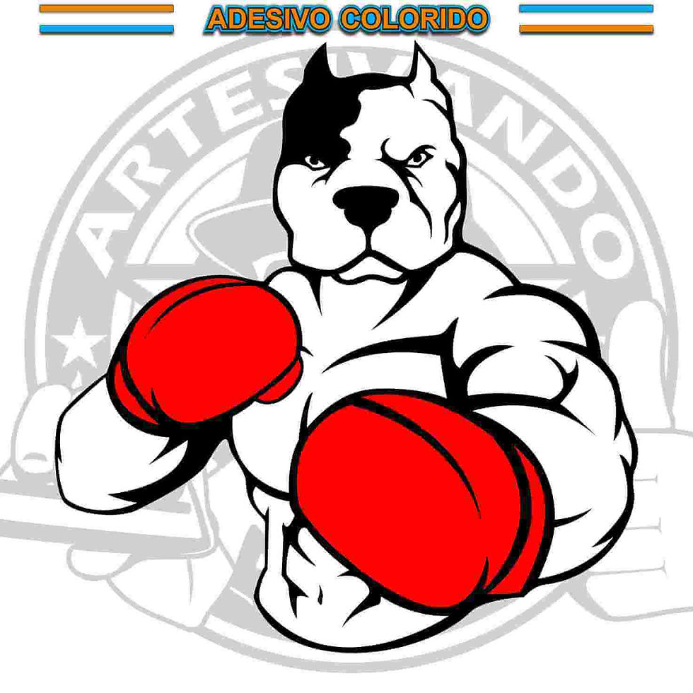 Miniatura: D02-Adesivo Pitbull Boxe