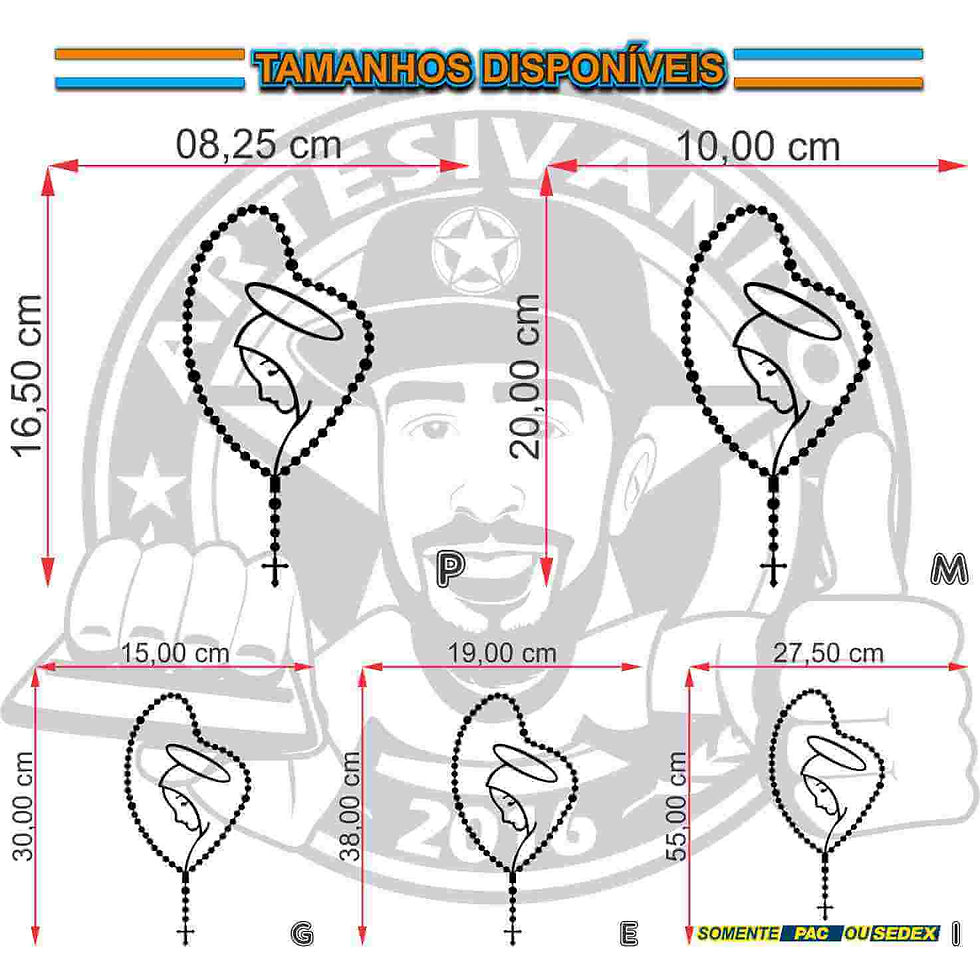 Miniatura: R01-Adesivo Mãe Rainha Terço