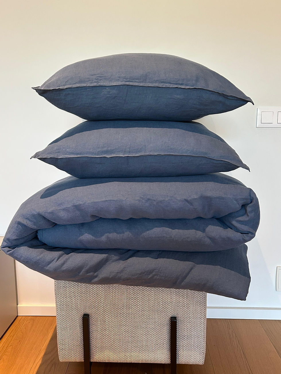 Miniatura: LINEN ESSENCE BLUE PILLOW SET