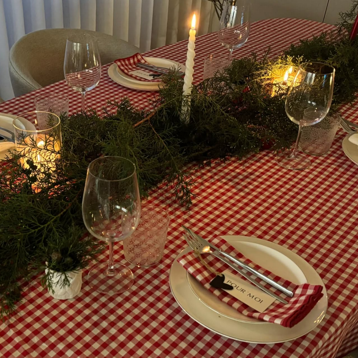VICHY RED X'MAS EDT TABLE SET