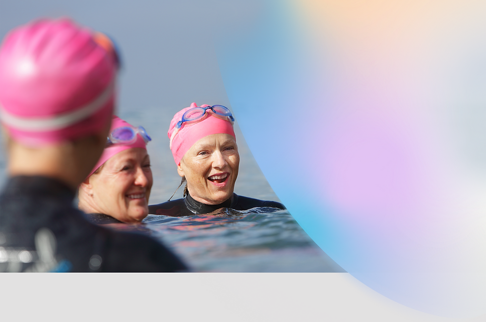 happy chronic pain patient swimming