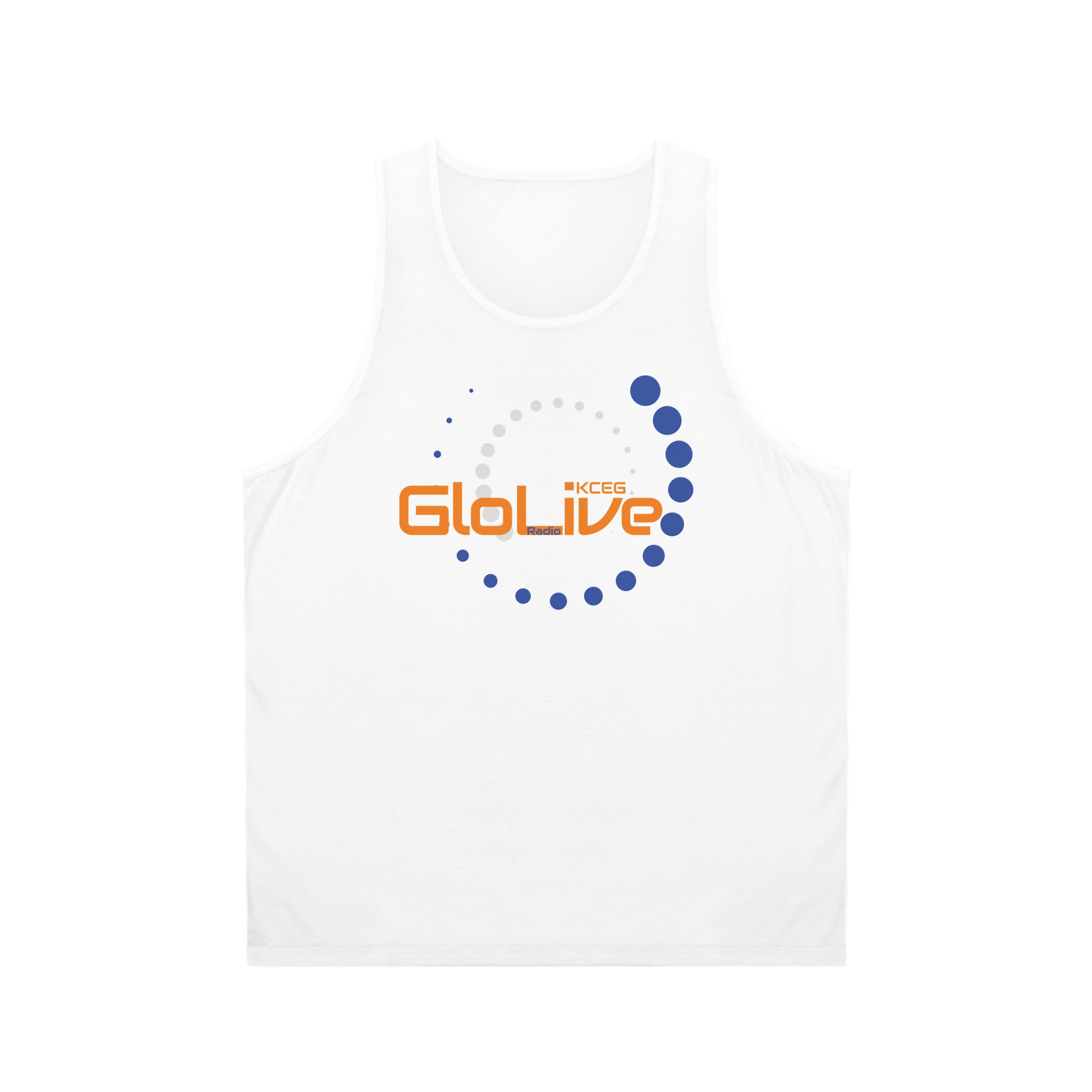 White/Orange/Blue Unisex Tank Top (AOP)