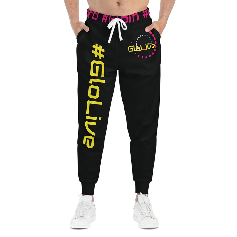 Miniaturbild: Black/Yellow/Pink Athletic Joggers (AOP)