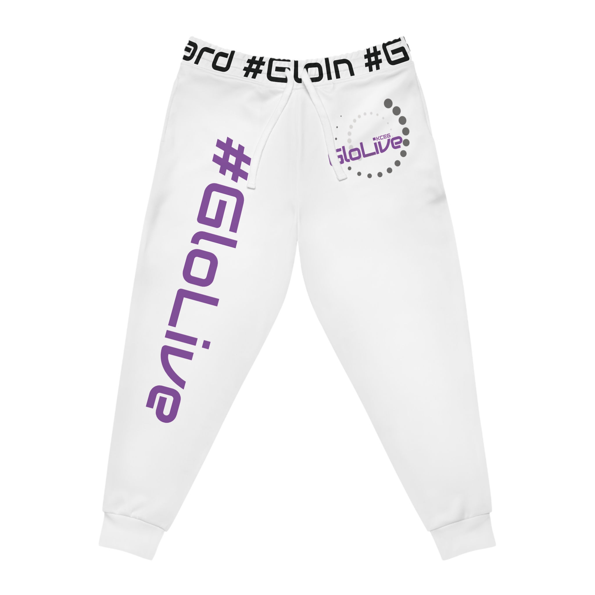 White/Purple Athletic Joggers (AOP)