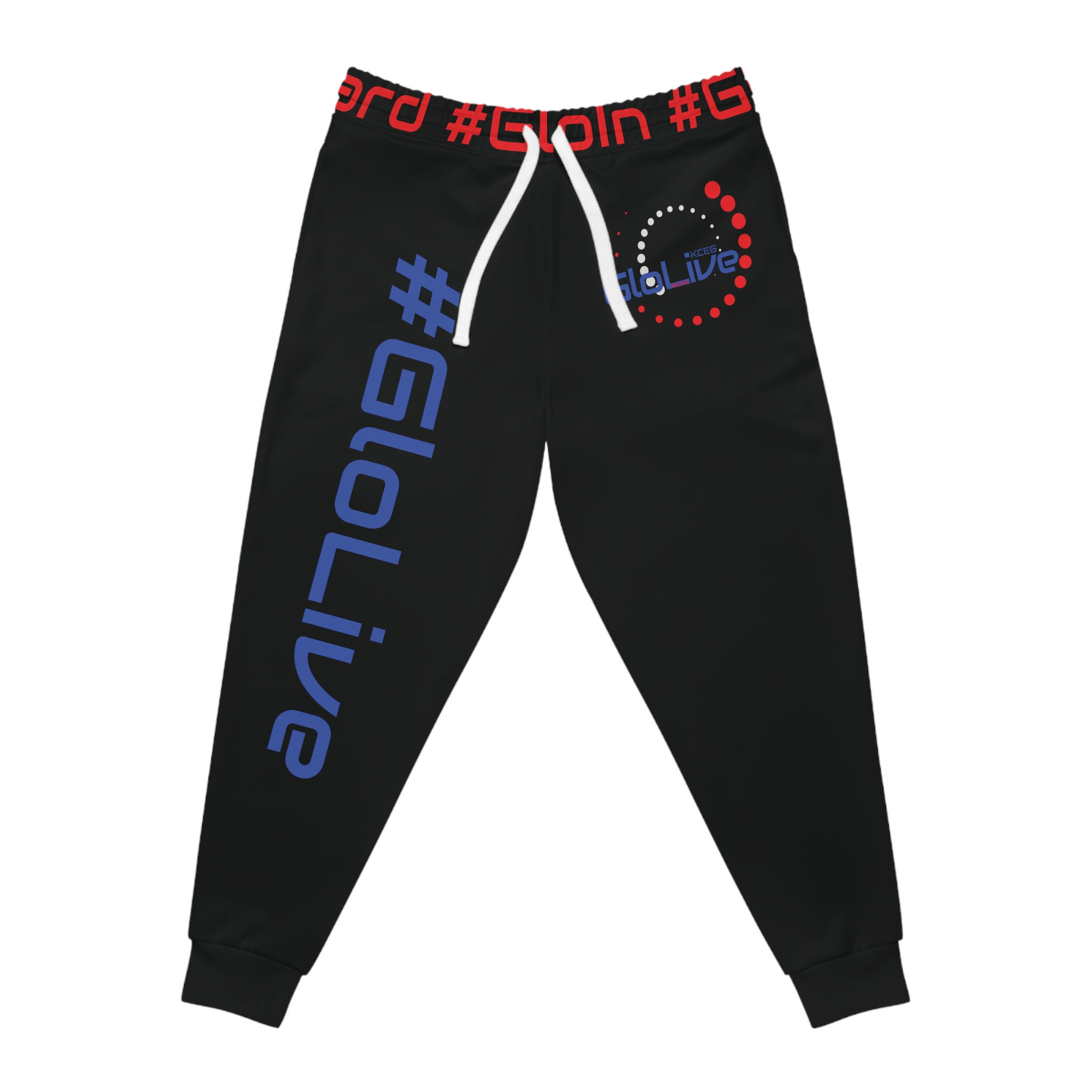 Black/Blue/Red Athletic Joggers (AOP)