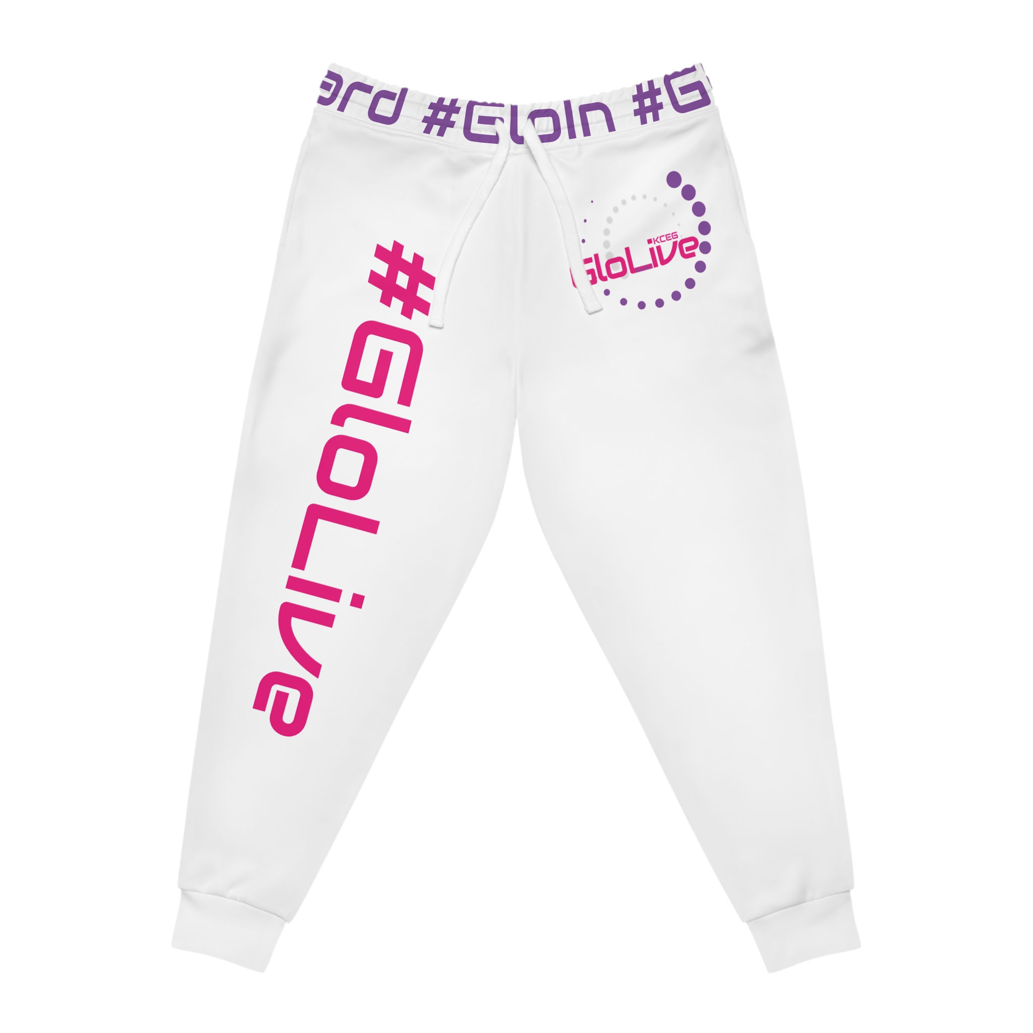 White/Pink/Purple Athletic Joggers (AOP)