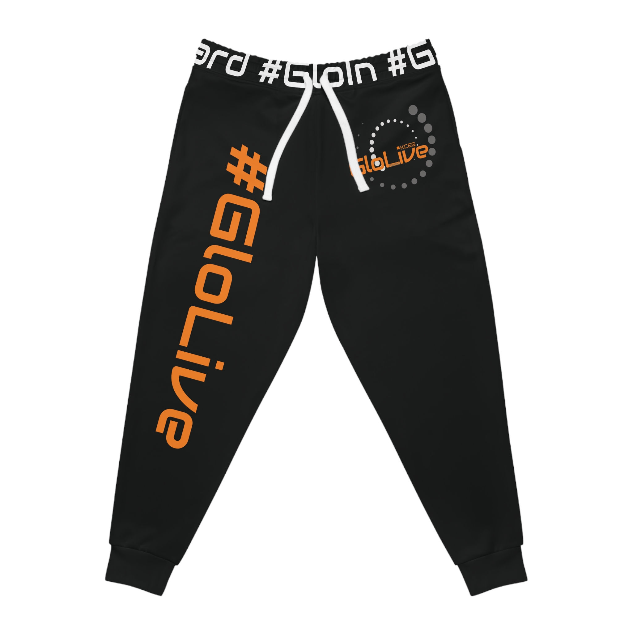 Black/Orange Athletic Joggers (AOP)