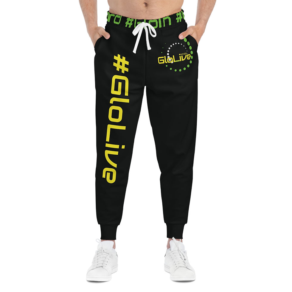 Miniaturbild: Black/Yellow/Green Athletic Joggers (AOP)