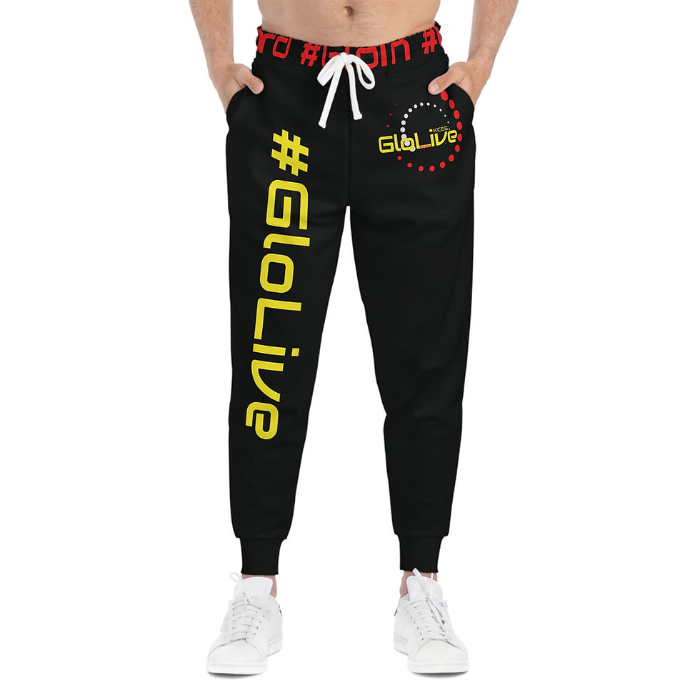 Thumbnail: Black/Yellow/Red Athletic Joggers (AOP)