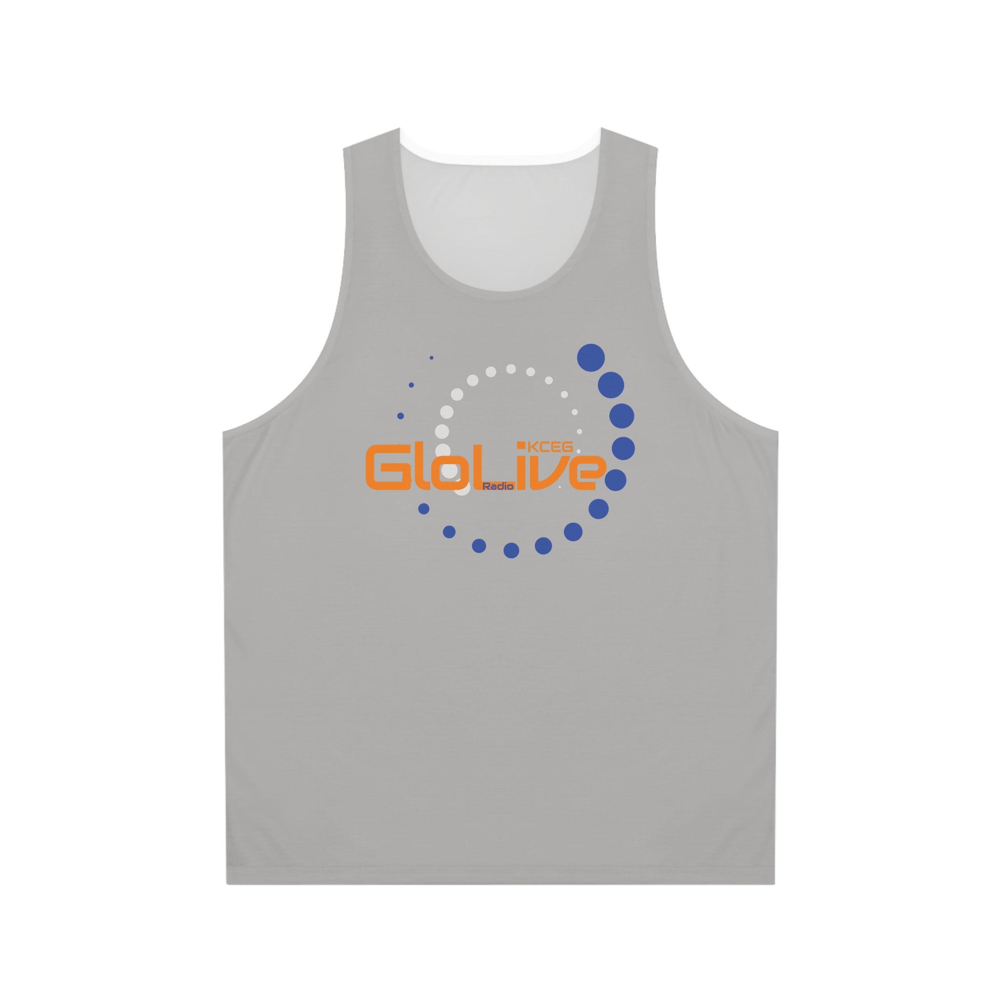 Light Grey/Orange/Blue Unisex Tank Top (AOP)