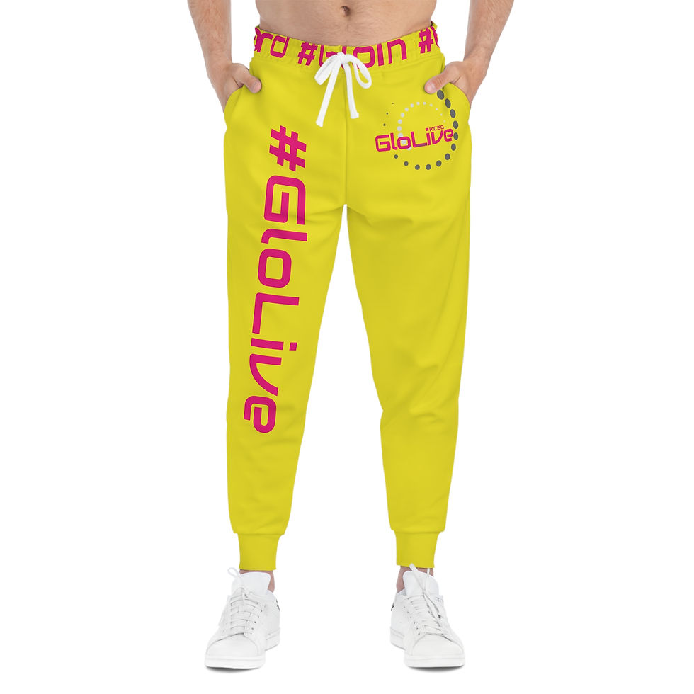 Miniatura: Yellow/Pink Athletic Joggers (AOP)