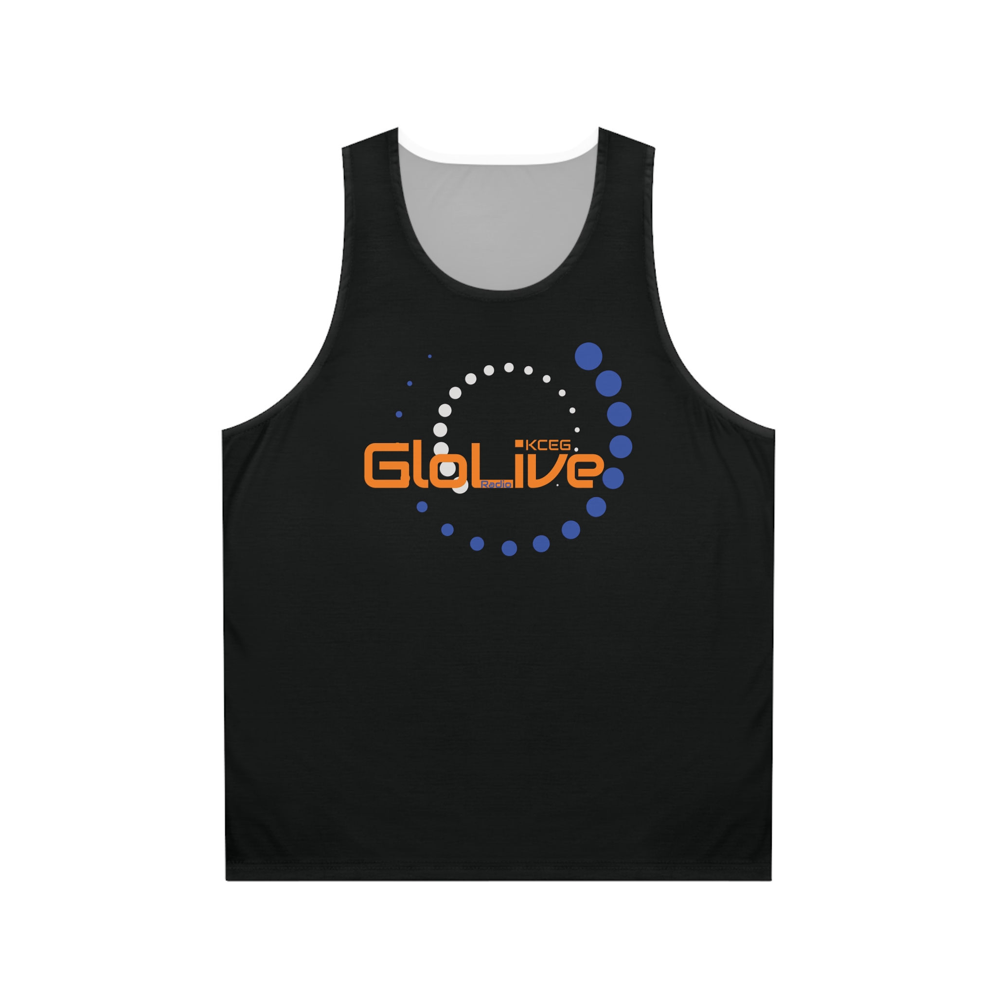 Black/Orange/Blue Unisex Tank Top (AOP)