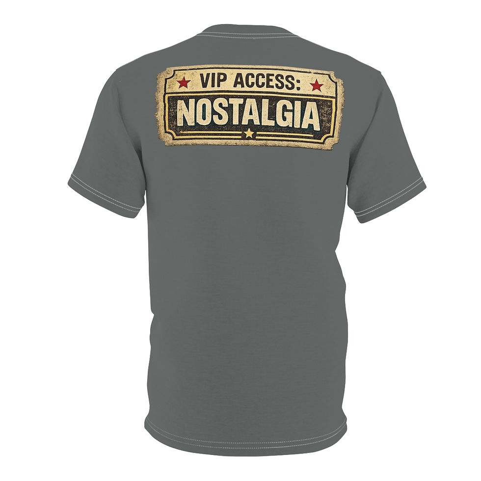 섬네일: Glo It Back's Retro Ticket Stub Tee Dark Grey