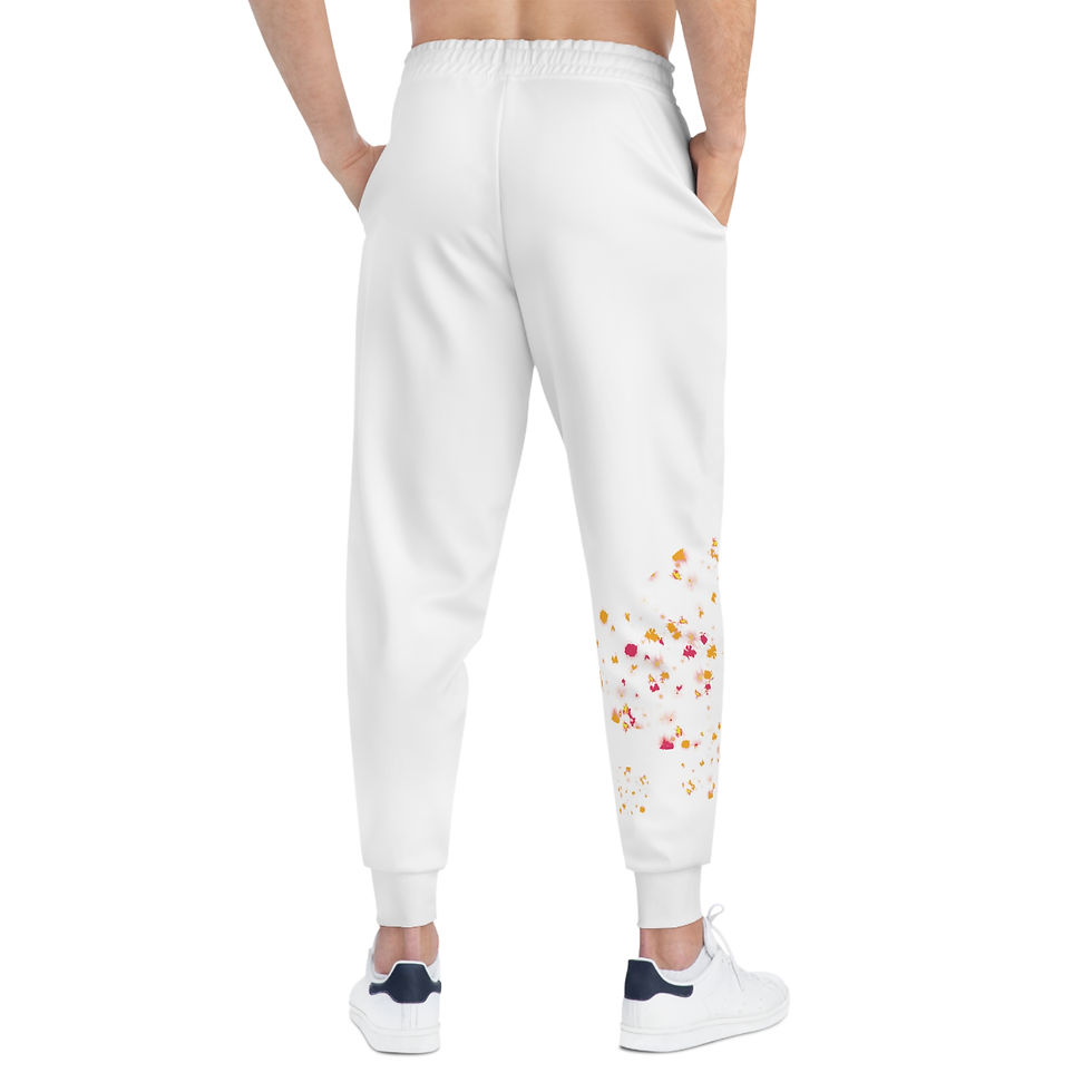 الصورة المصغرة: And Did! White (Pink) Athletic Joggers