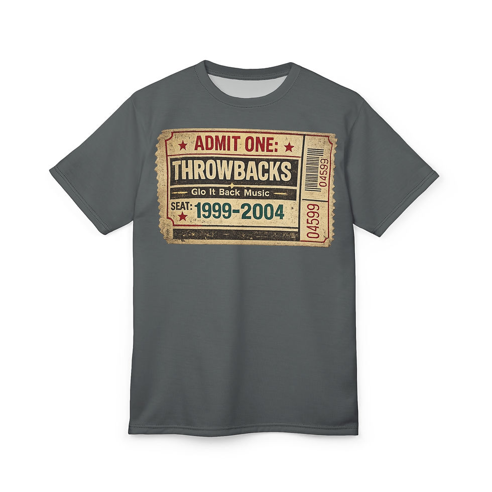 섬네일: Glo It Back's Retro Ticket Stub Tee Dark Grey