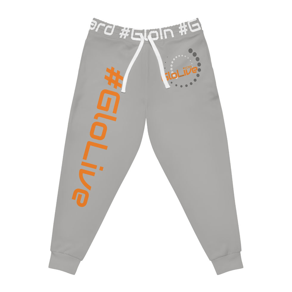 Light Grey/Orange Athletic Joggers (AOP)