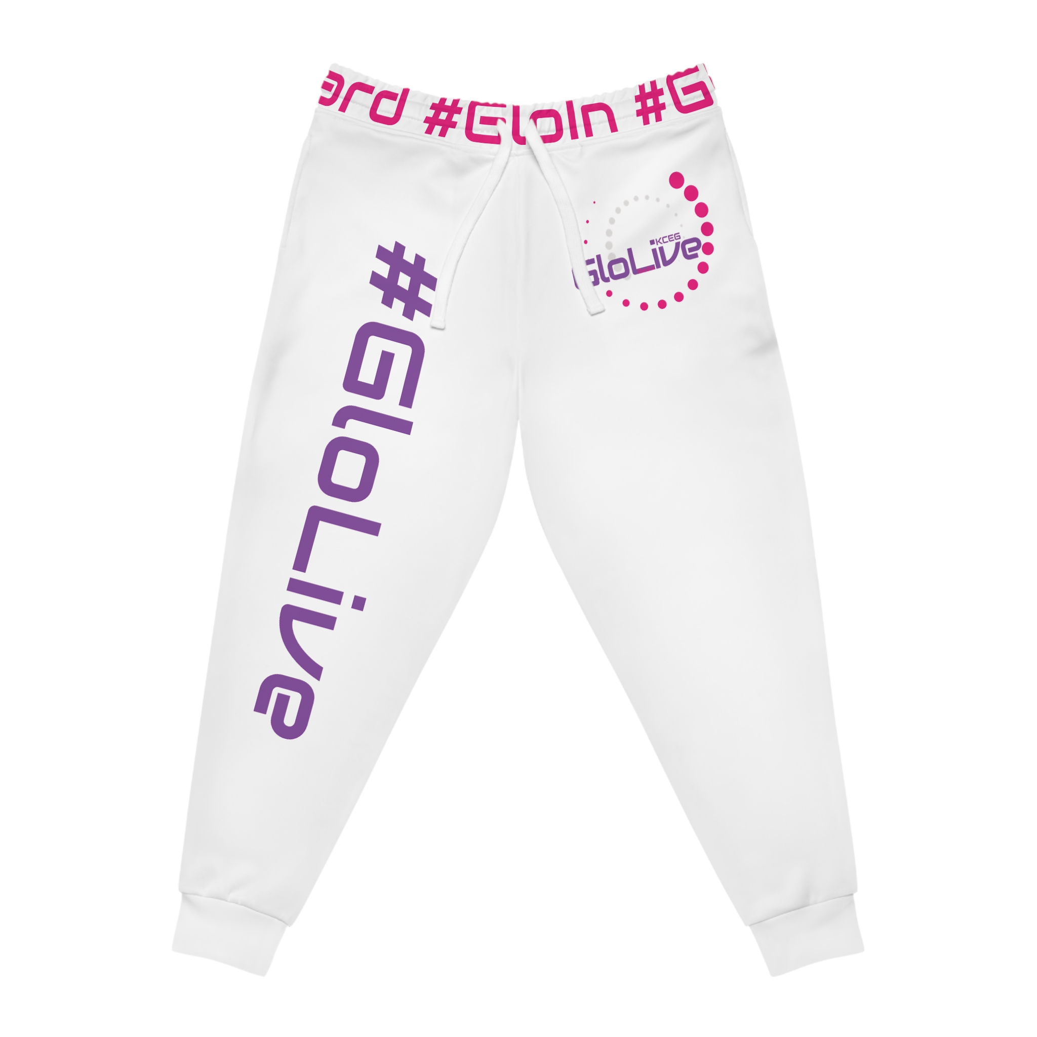 White/Purple/Pink Athletic Joggers (AOP)