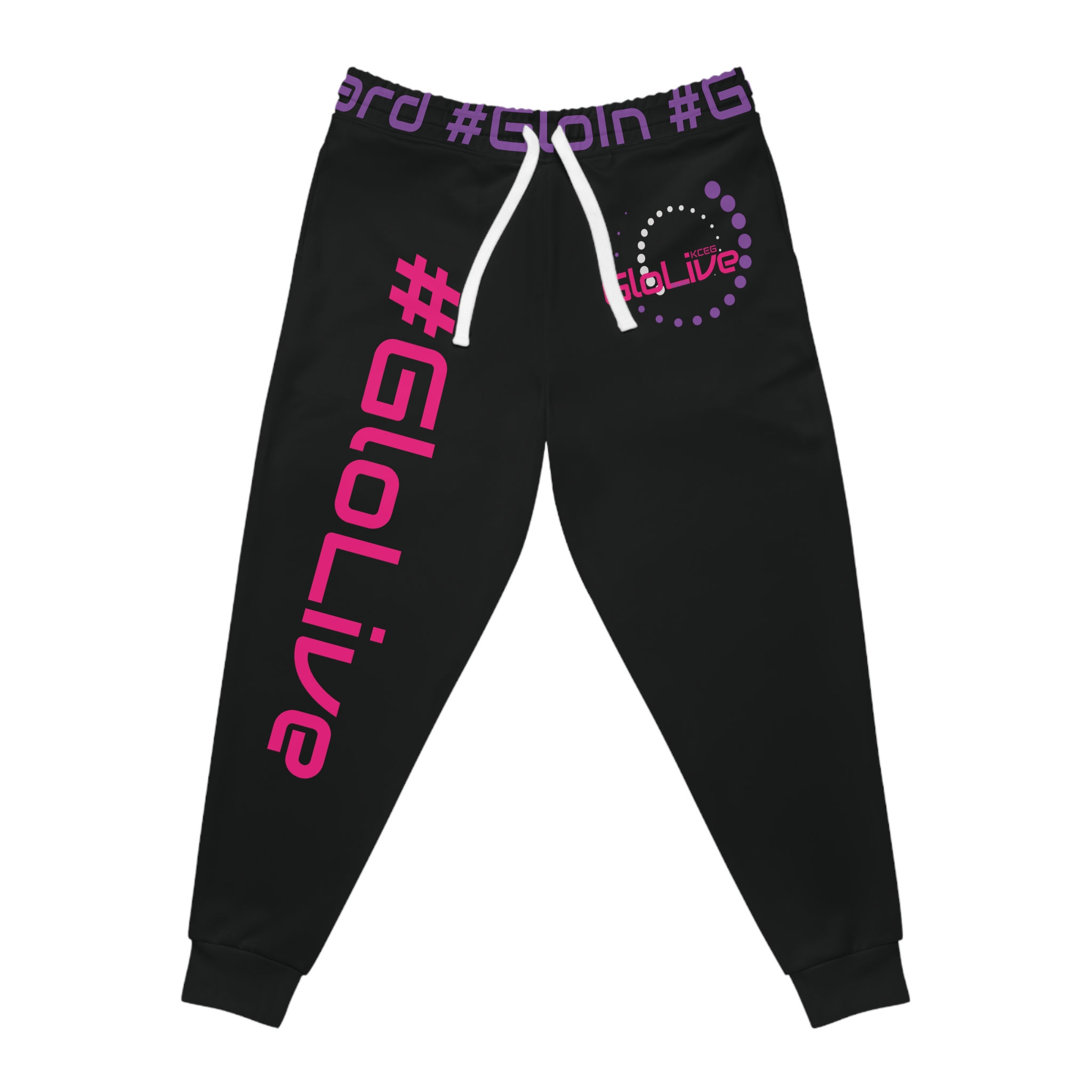 Black/Pink/Purple Athletic Joggers (AOP)