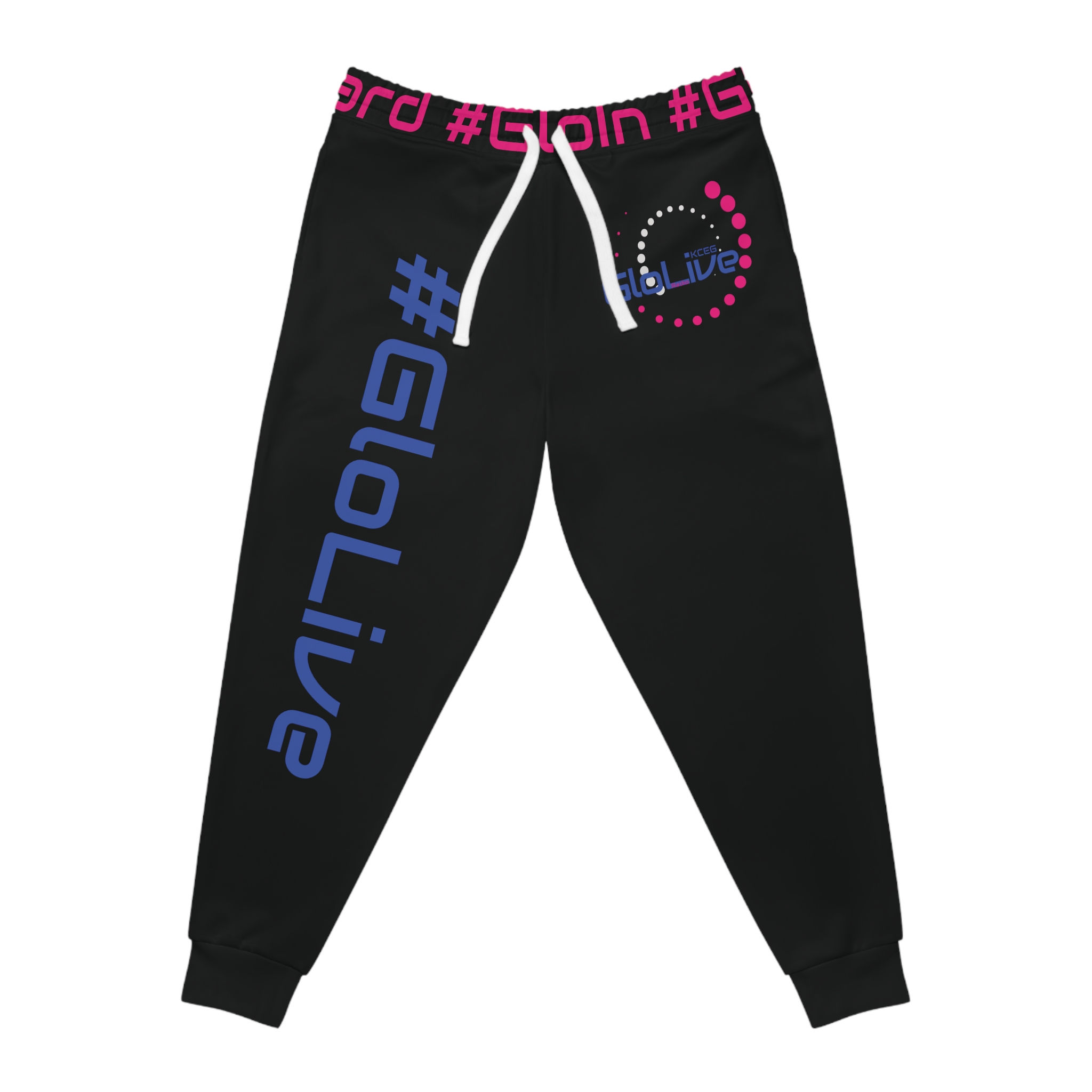 Black/Blue/Pink Athletic Joggers (AOP)