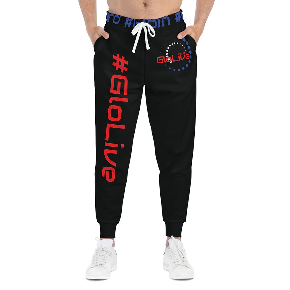 Thumbnail: Black/Red/Blue Athletic Joggers (AOP)