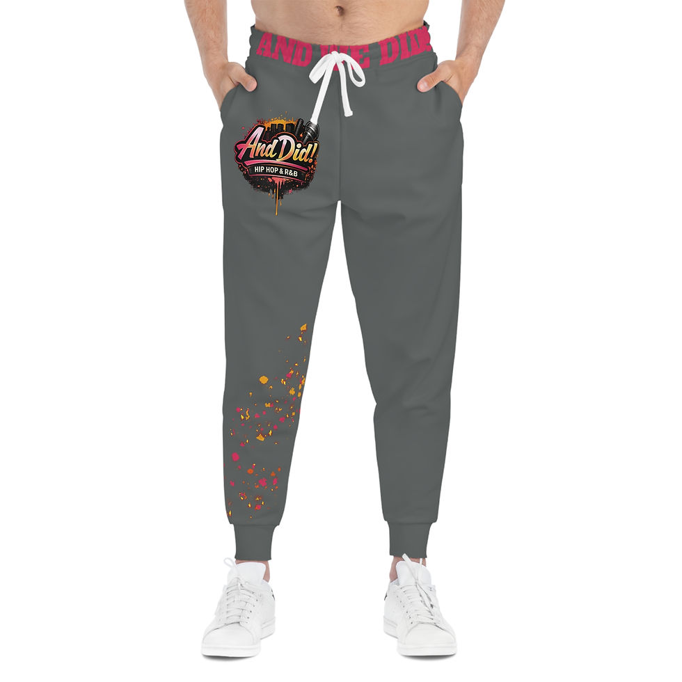 섬네일: And Did! Dark Grey (Pink) Athletic Joggers