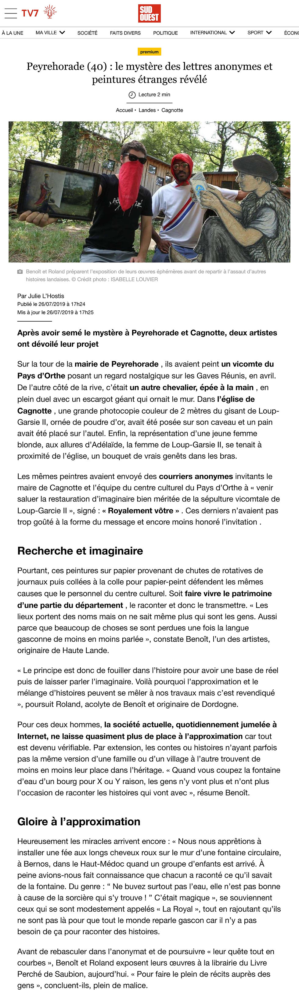 Le mystère des lettres anonymes et peintures étranges révélé