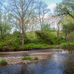 Photo at Three Rivers Park of the confluence of Nonnewaug and Weekeepeemee Rivers which together form the Pomperaug River.