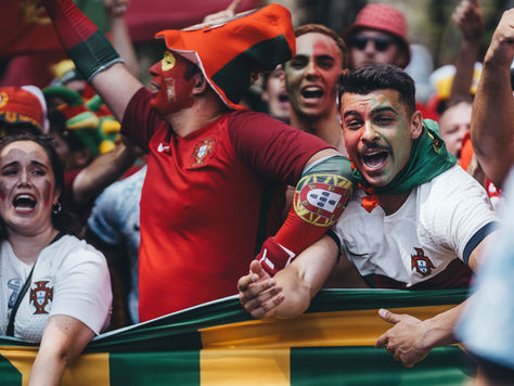 World cup fans celebrating