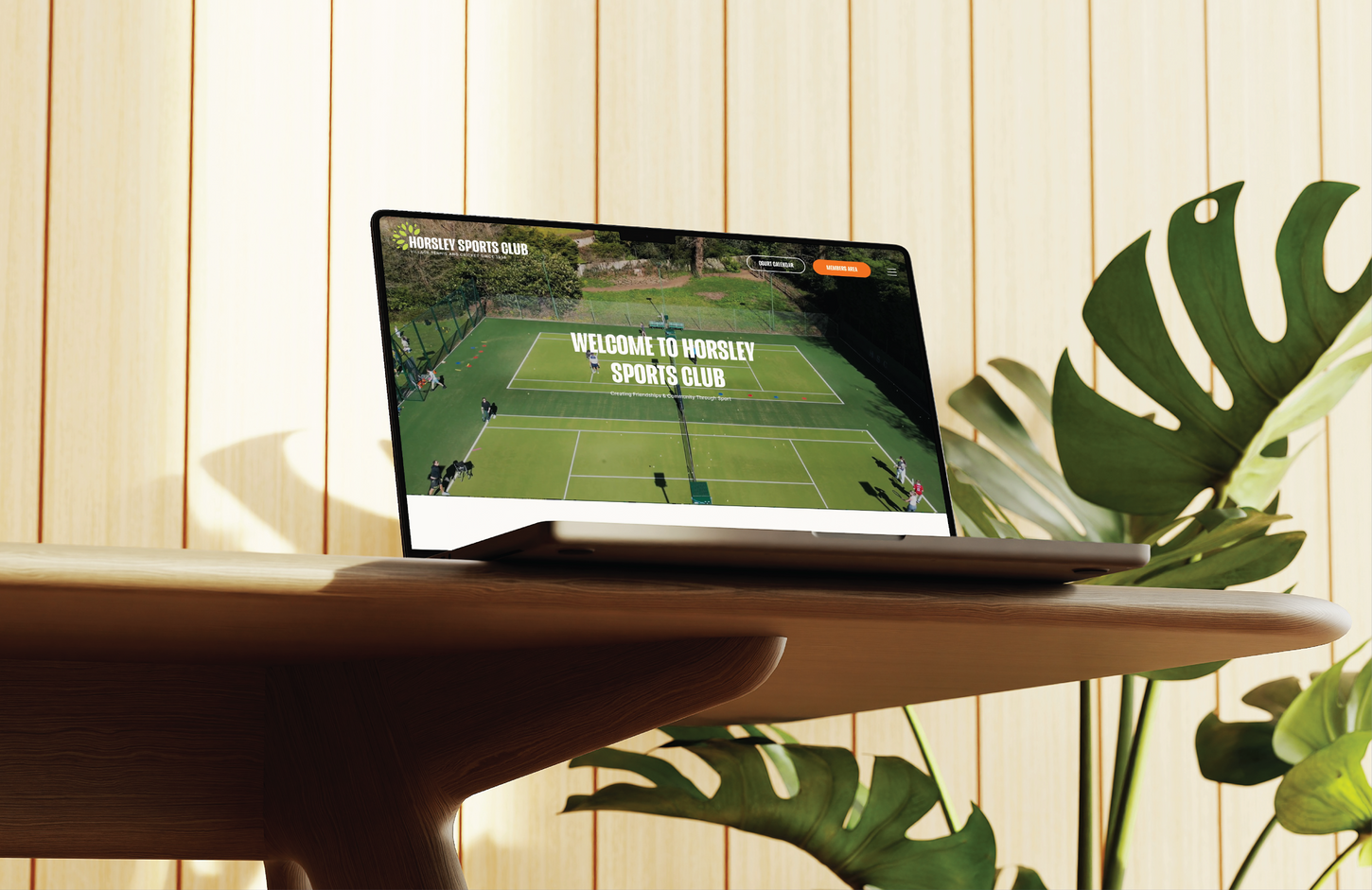 Updated brand identity and website design for Horsley Sports Club in Surrey, showing the club’s modern visuals, improved usability and stronger community-focused presentation.