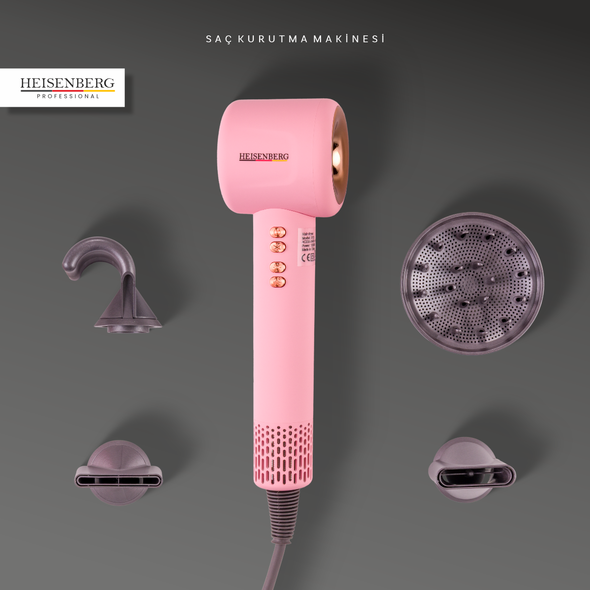 Heisenberg Professional Saç Kurutma Makinesi – Güçlü, Hızlı ve Saç Dostu Kurutma