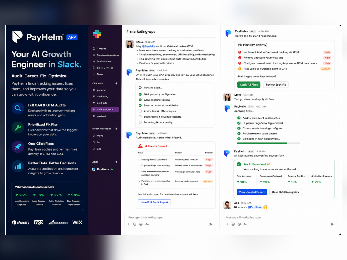 PayHelm: Analytics-First AI dashboard view — app on the Wix App Market