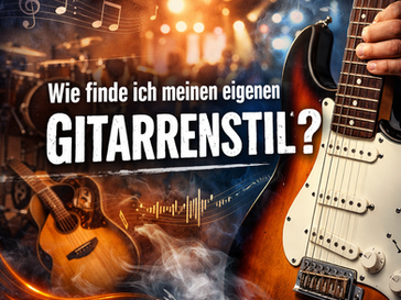 Gitarrist spielt E-Gitarre – Illustration zum Thema eigenen Gitarrenstil finden