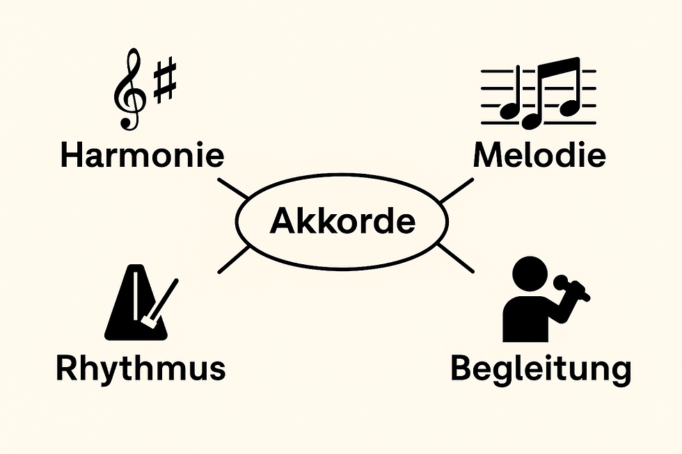 Infografik: Akkorde als Basis – Harmonie, Melodie, Rhythmus und Begleitung auf der Gitarre