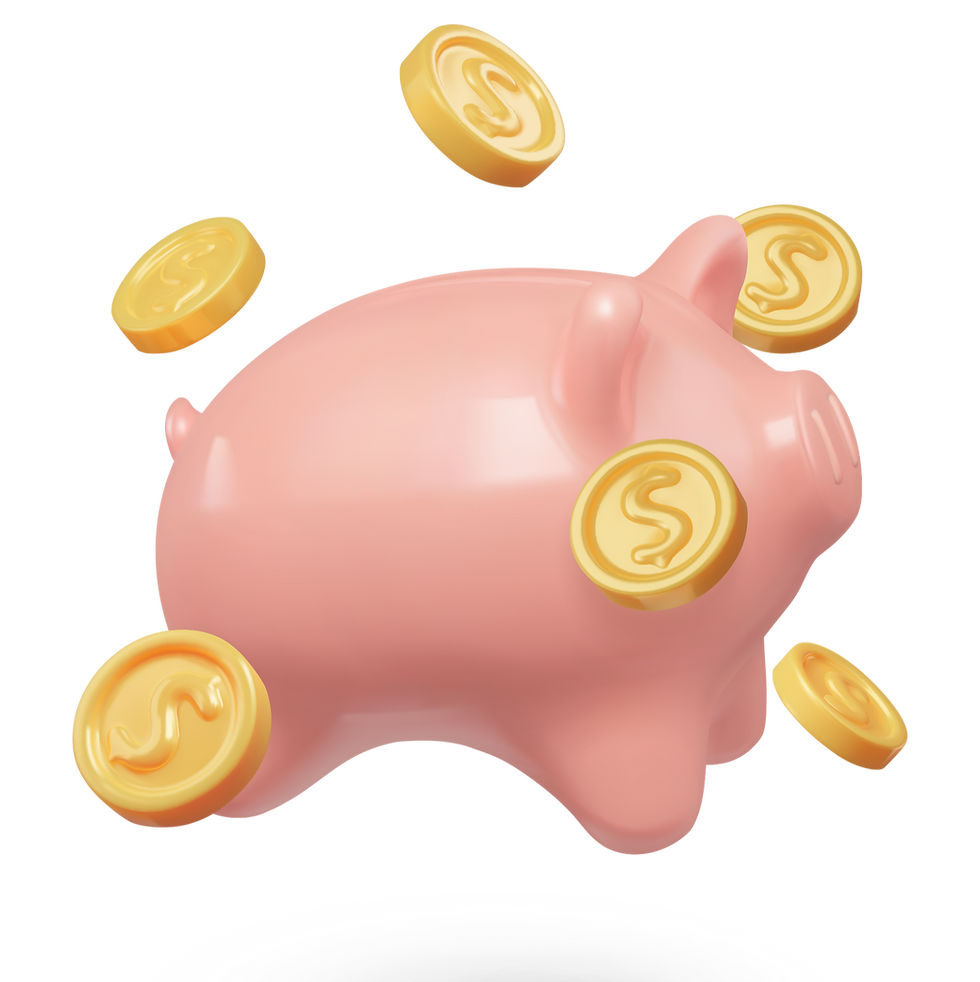 piggy bank with coins