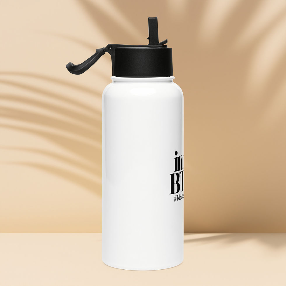 Thumbnail: Stainless steel water bottle with a straw lid