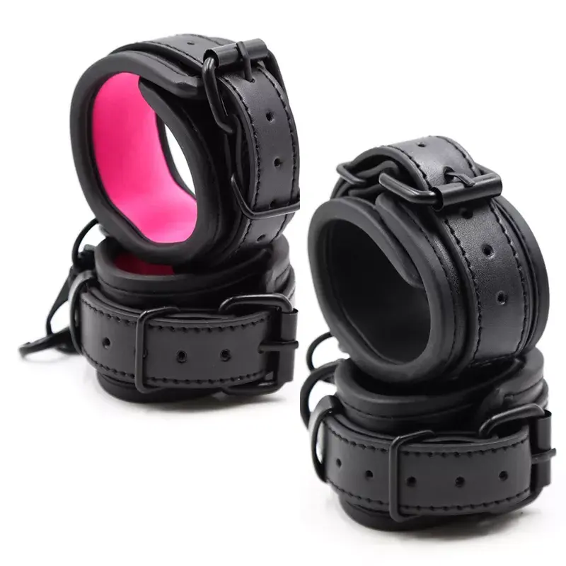 Algemas Sensuais Ajustáveis em Couro PU — Kit BDSM Iniciante
