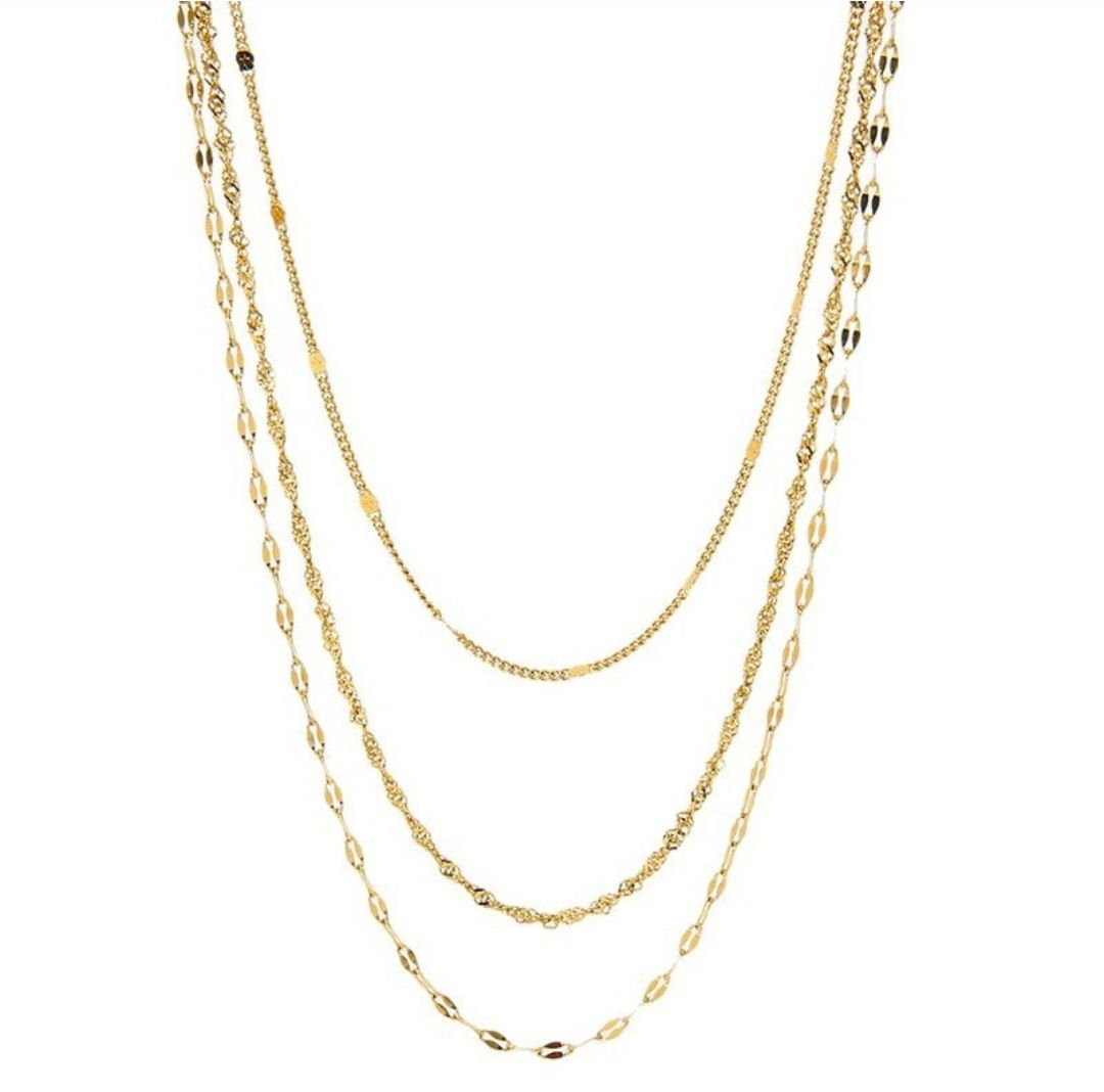 " 3- delige ketting goud"