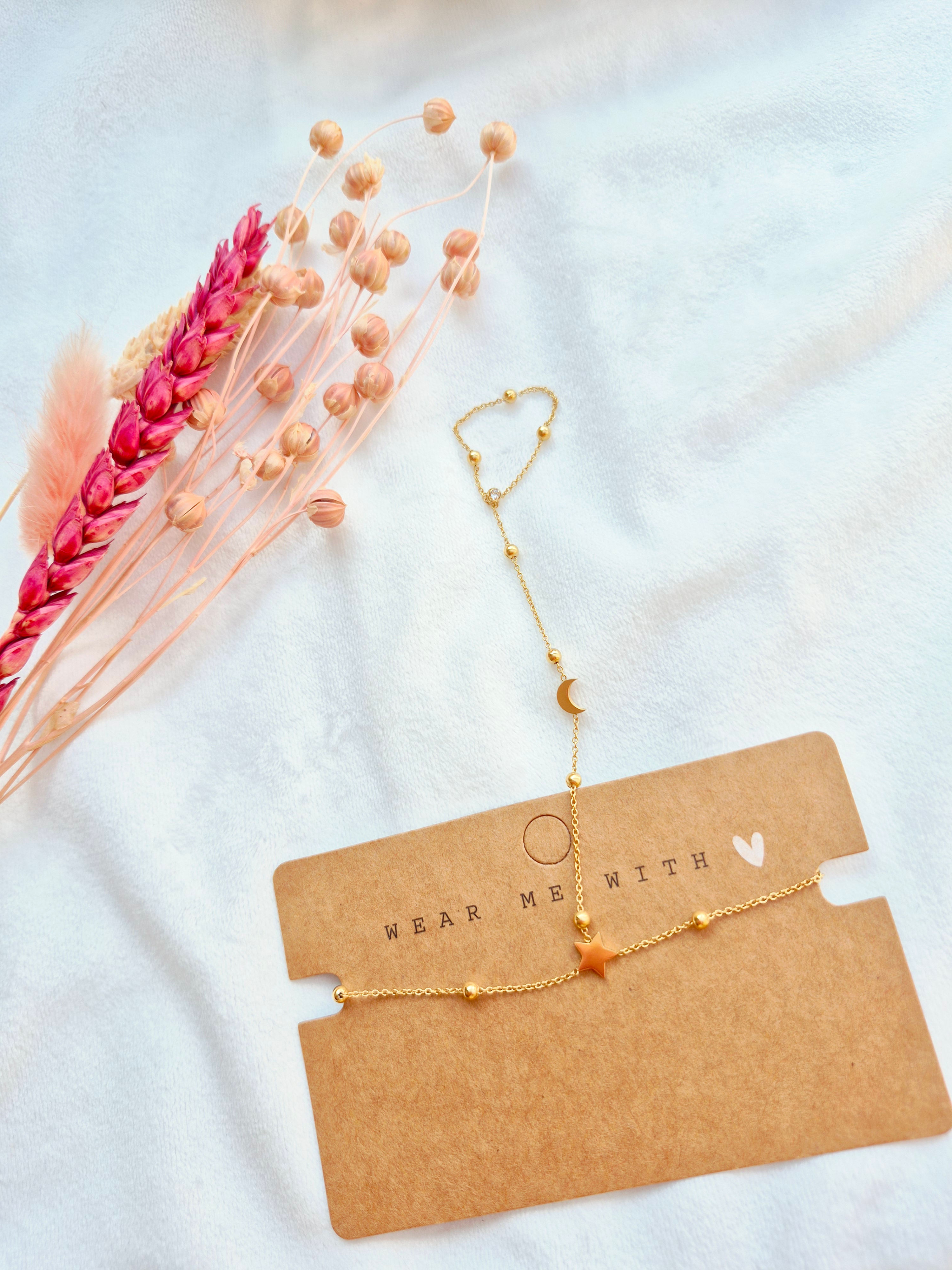 " Handketting moon & star"