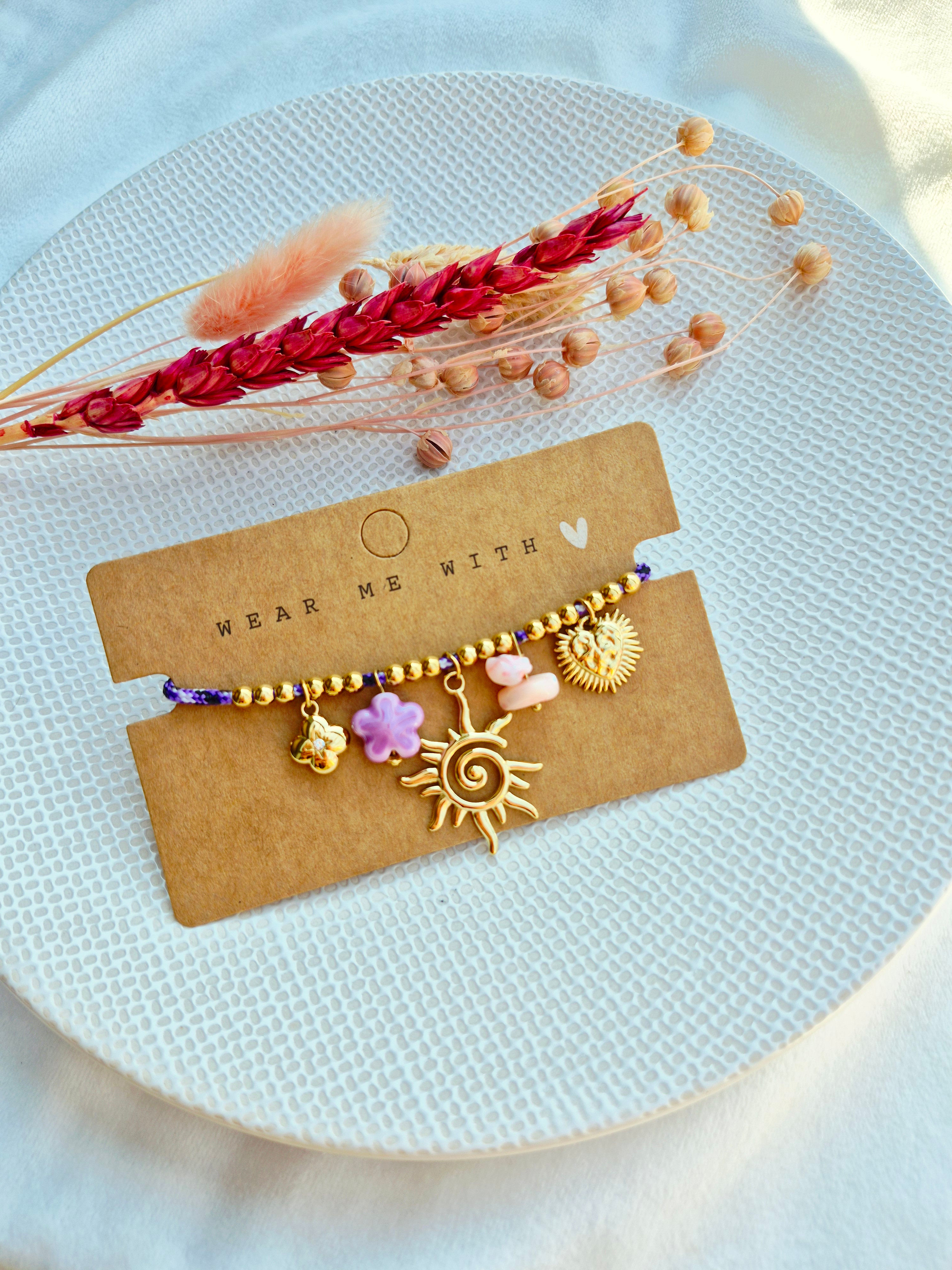 " Armband paars sunny charms"