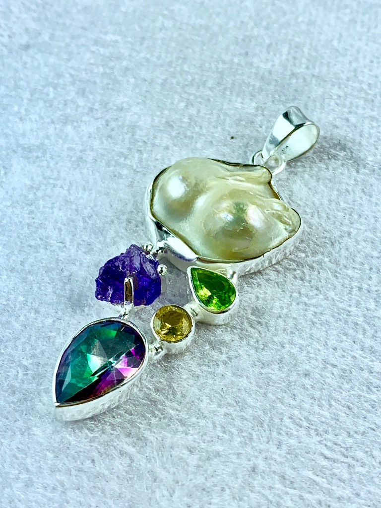 Thumbnail: Designer Multi Stone Pendant