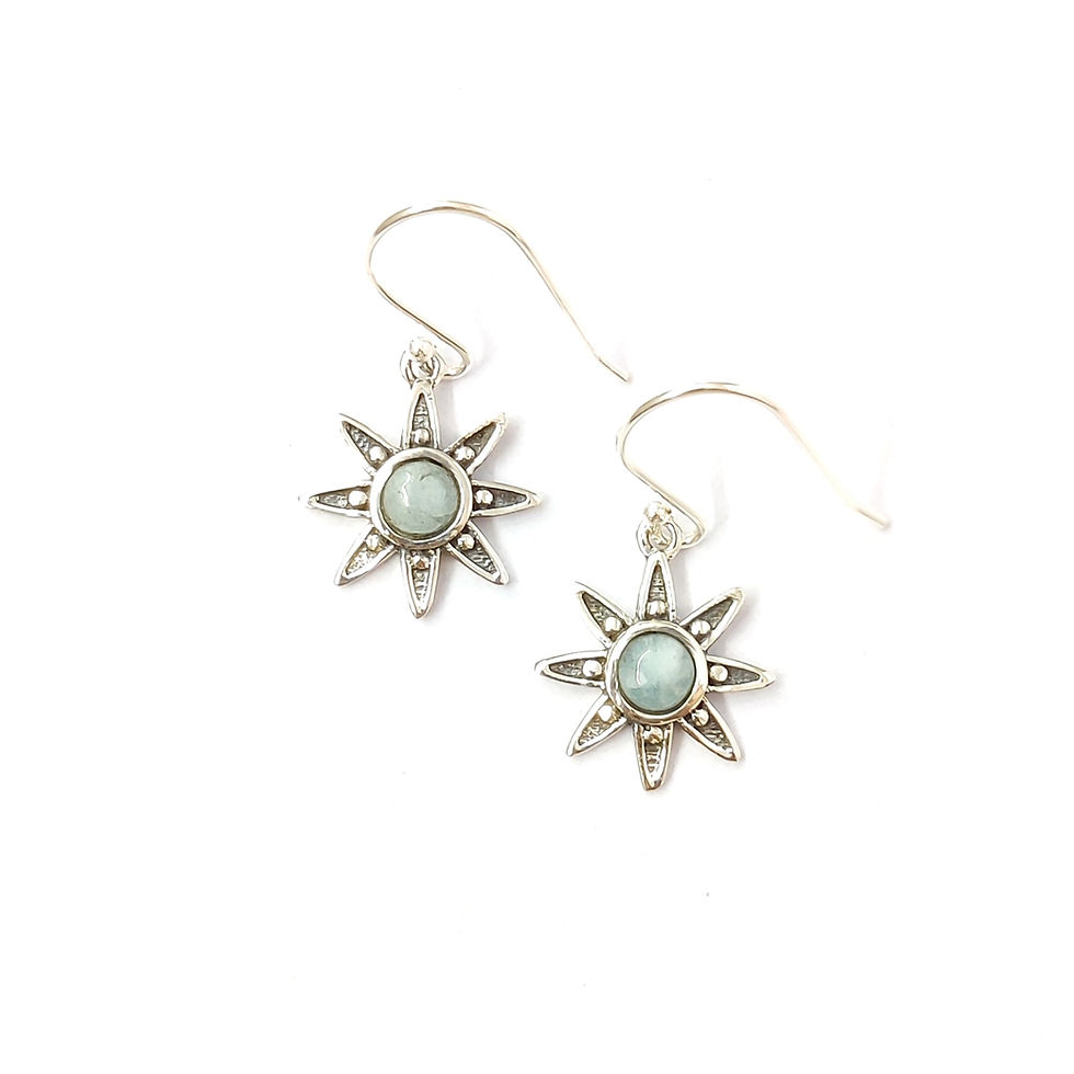 Aqua Chalcedony Earring (3.2 Grams)