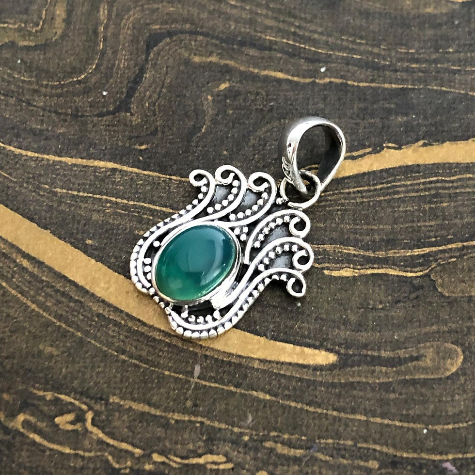 Designer Emerald Agate Pendant