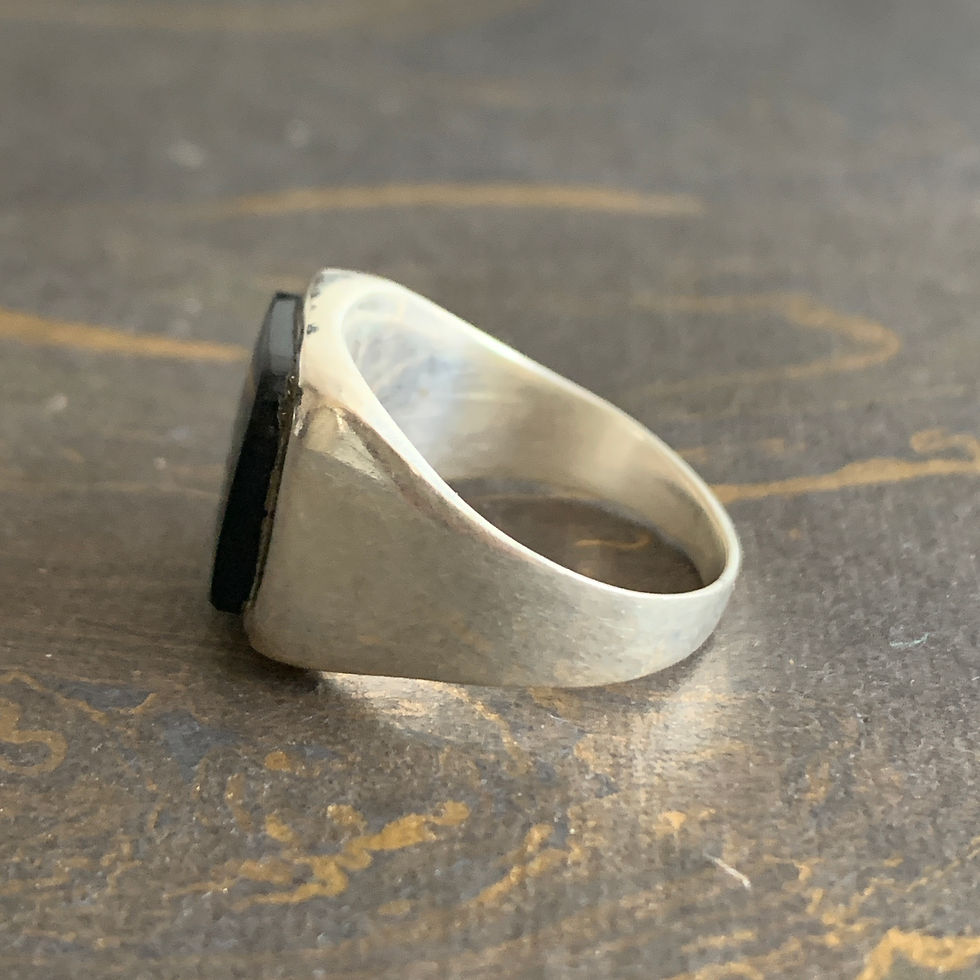 Miniatura: Black Onyx Signet Ring (6.4 Grams)