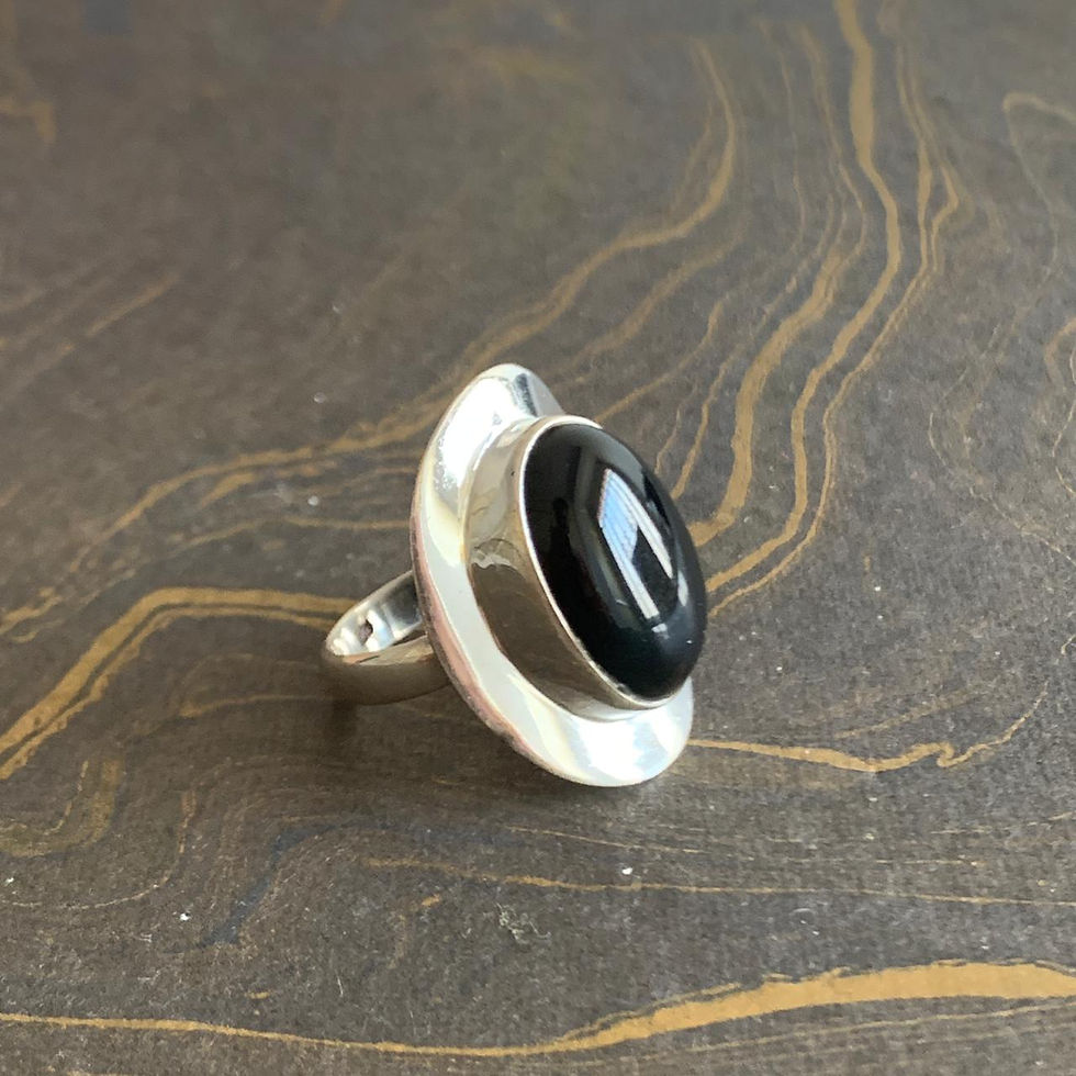 Miniature : Designer Black Onyx Ring (8.0 Grams)