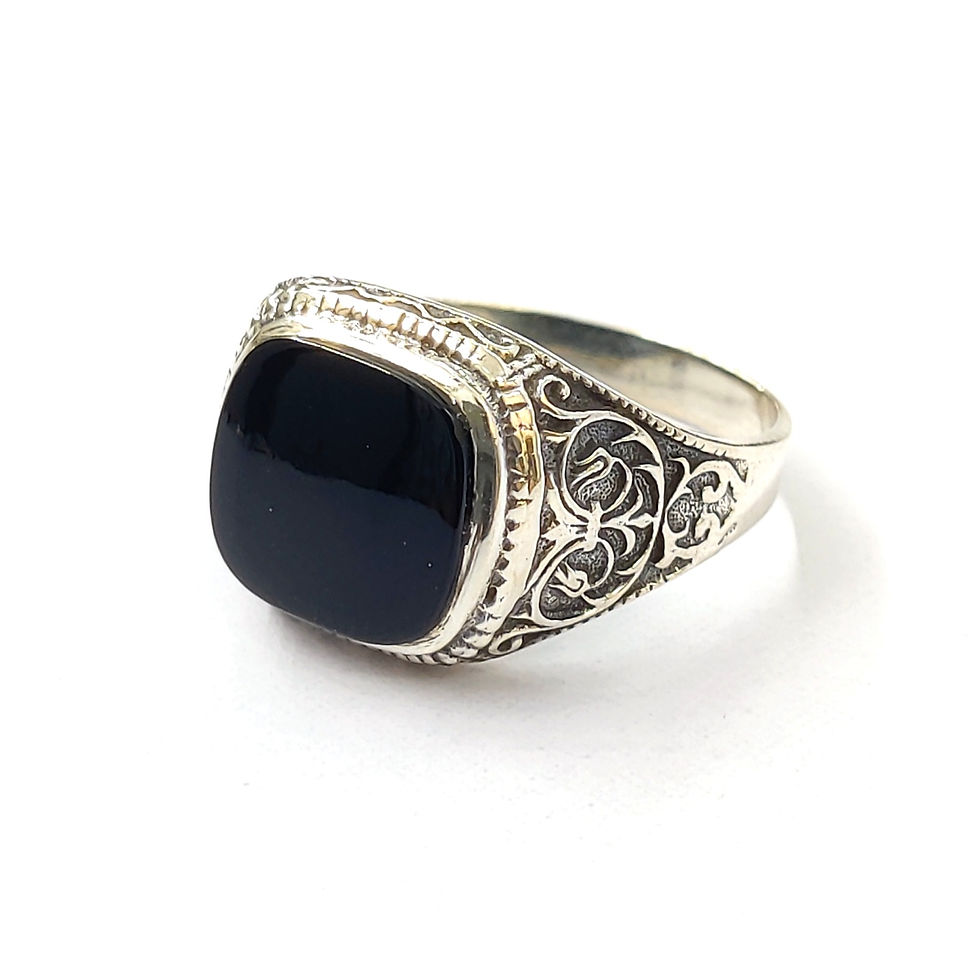 Thumbnail: Black Onyx Mens Ring (5.7 Grams)
