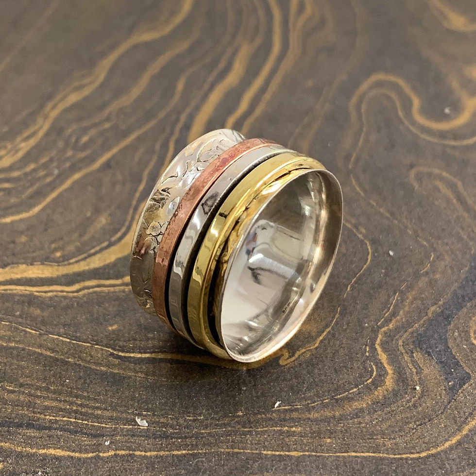 Three Tone Spinner Ring (8.6 Grams)