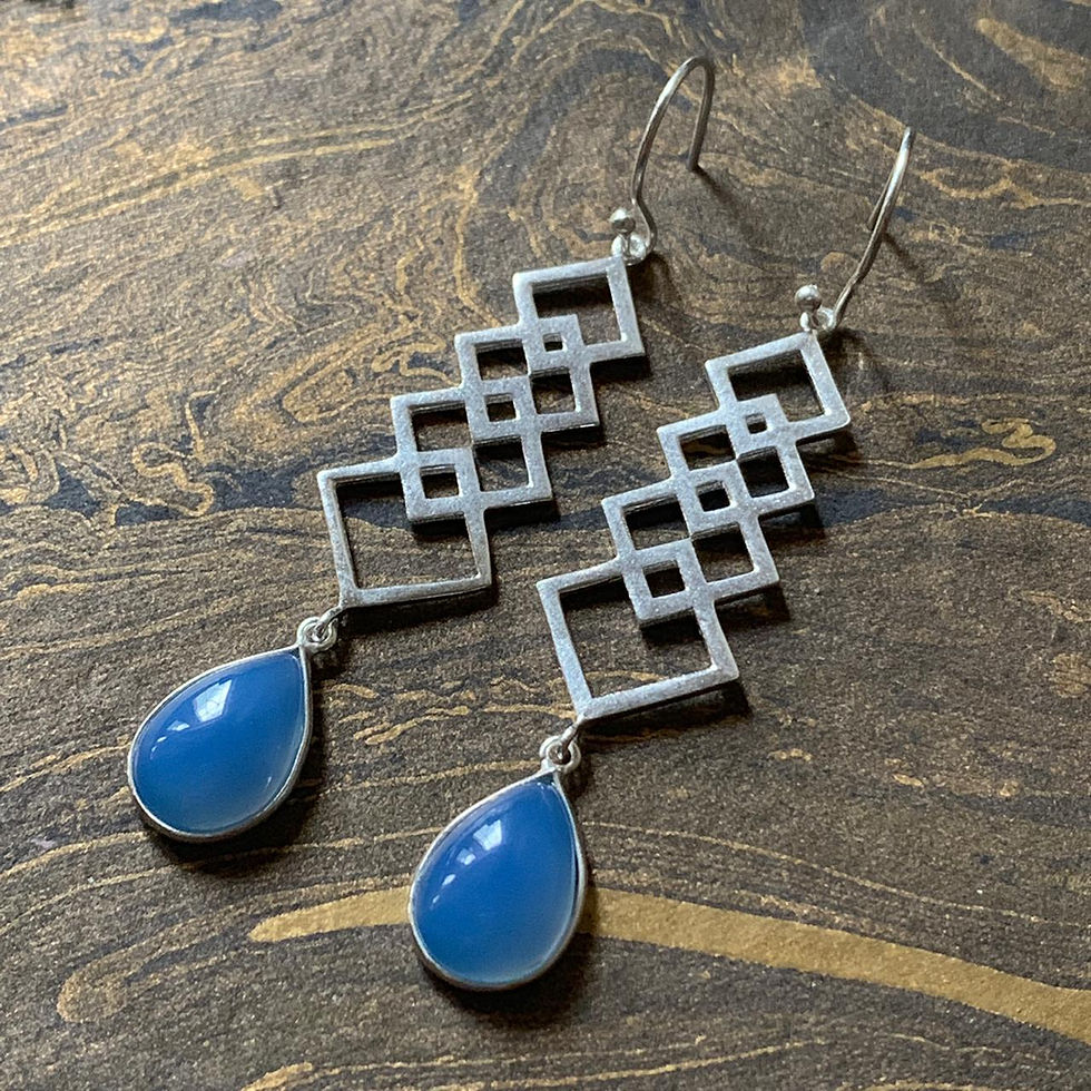 Miniatura: Aqua Chalcedony Earrings (7.3 Grams)