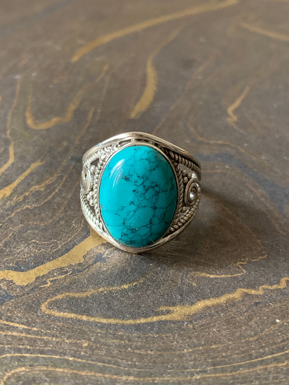 Miniaturbild: Big Stone Turquoise Ring (4.9 Grams)