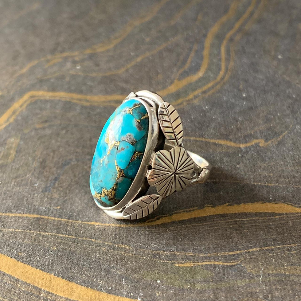 Miniatura: Designer Blue Copper Turquoise Ring (5.9 Grams)