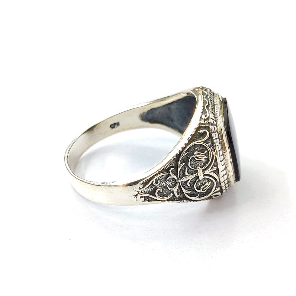 Thumbnail: Black Onyx Mens Ring (5.7 Grams)